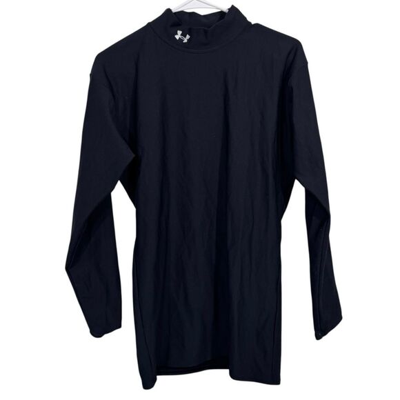Under Armour Black Mock Neck Fleece Lined Long Sleeve Base Layer - Picture 1 of 4